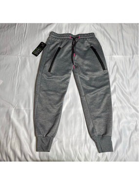 Women’s GAME TIME Gray Joggers Sweatpants S with Black Accents